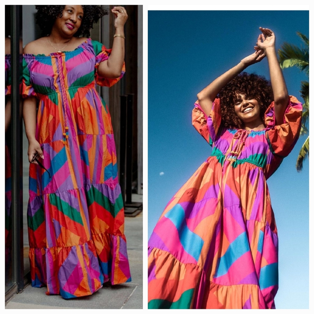 Farm Rio Amanda Stripes Maxidress - Picture 2 of 11